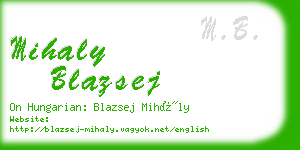 mihaly blazsej business card